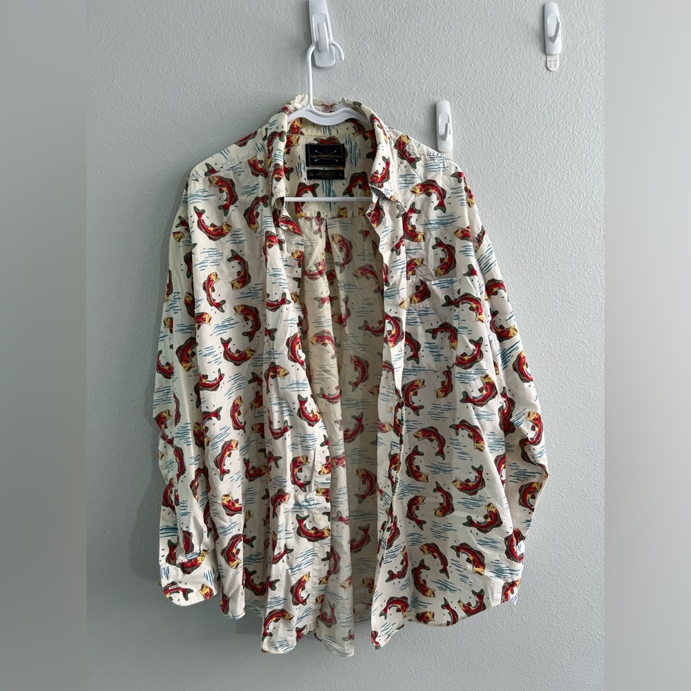 The Arrow Company all over print fish‎ shirt XL